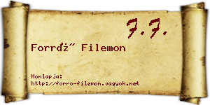 Forró Filemon névjegykártya